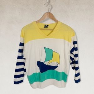 Catalina Lightweight Sailboat Stripe Pullover | M